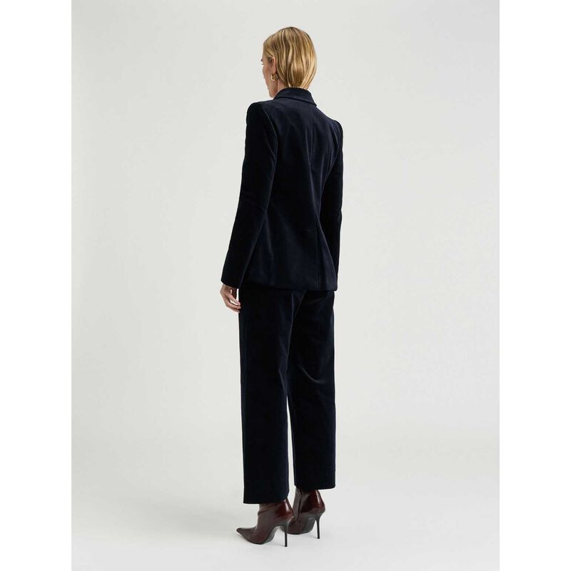 Veronika Maine Ink Stretch Velvet Fitted Blazer image number 1